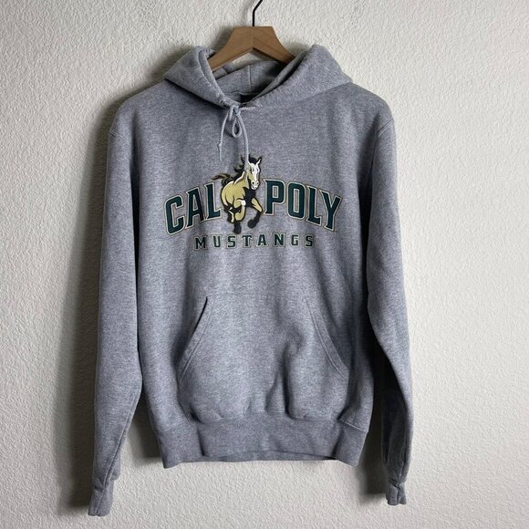 Cal Poly Mustangs Hoodie Women’s Small – Grey/Green Tan, Mustang Graphic - Picture 3 of 8
